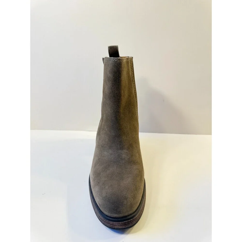 Crown Vintage Womens Boots Taupe Suede Sturdy Block Heels US 9